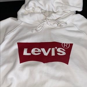 white levi’s hoodie size M